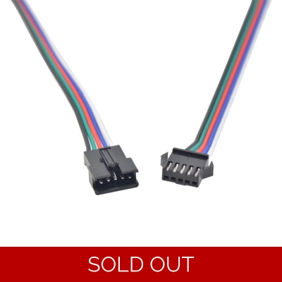 JST 5 Pin Male to Female RGBW LED Connector Cable Wire Plug For LED Lights and Strip Light JST 5 Pin Male to Female RGBW LED Connector Cable Wire Plug For LED Lights and Strip Light